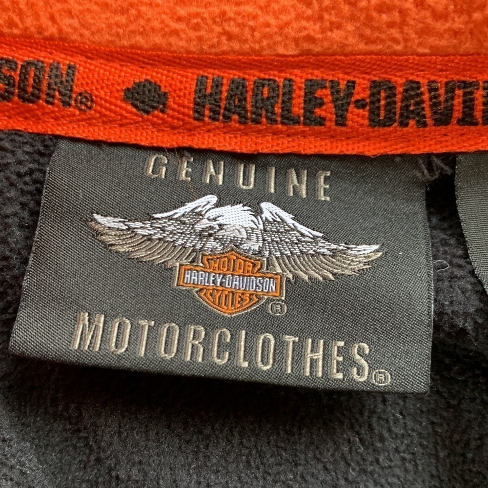 Harley Davidson sz L black 3/4 zip fleece pullover - Picture 5 of 7